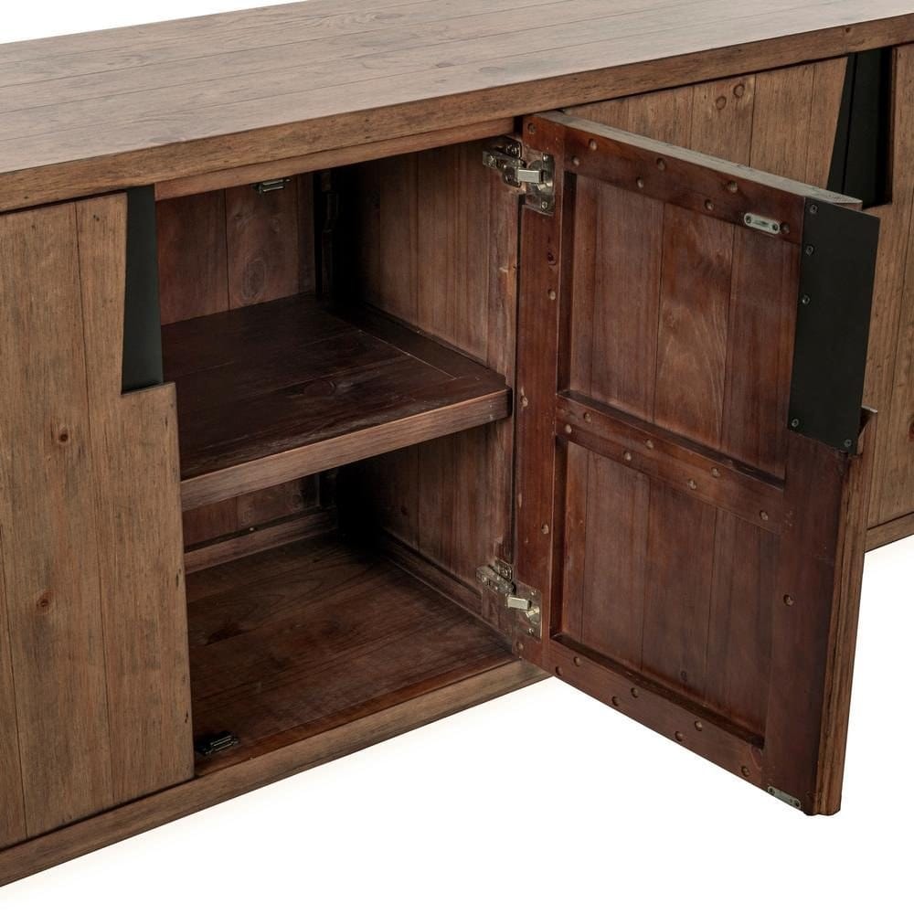 Classic Home - Lyra 78in Reclaimed Pine Wood Buffet Sideboard In Smoke Brown - 52004186 view 7