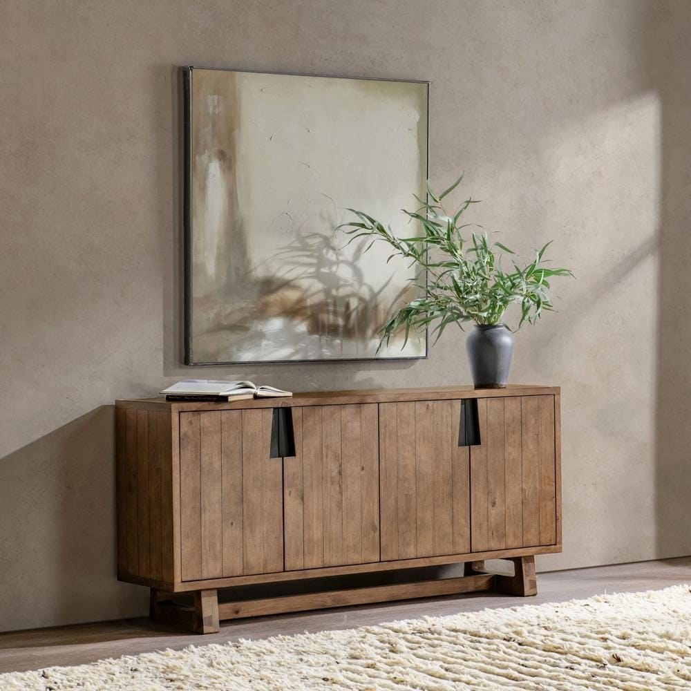 Classic Home - Lyra 78in Reclaimed Pine Wood Buffet Sideboard In Smoke Brown - 52004186 view 11
