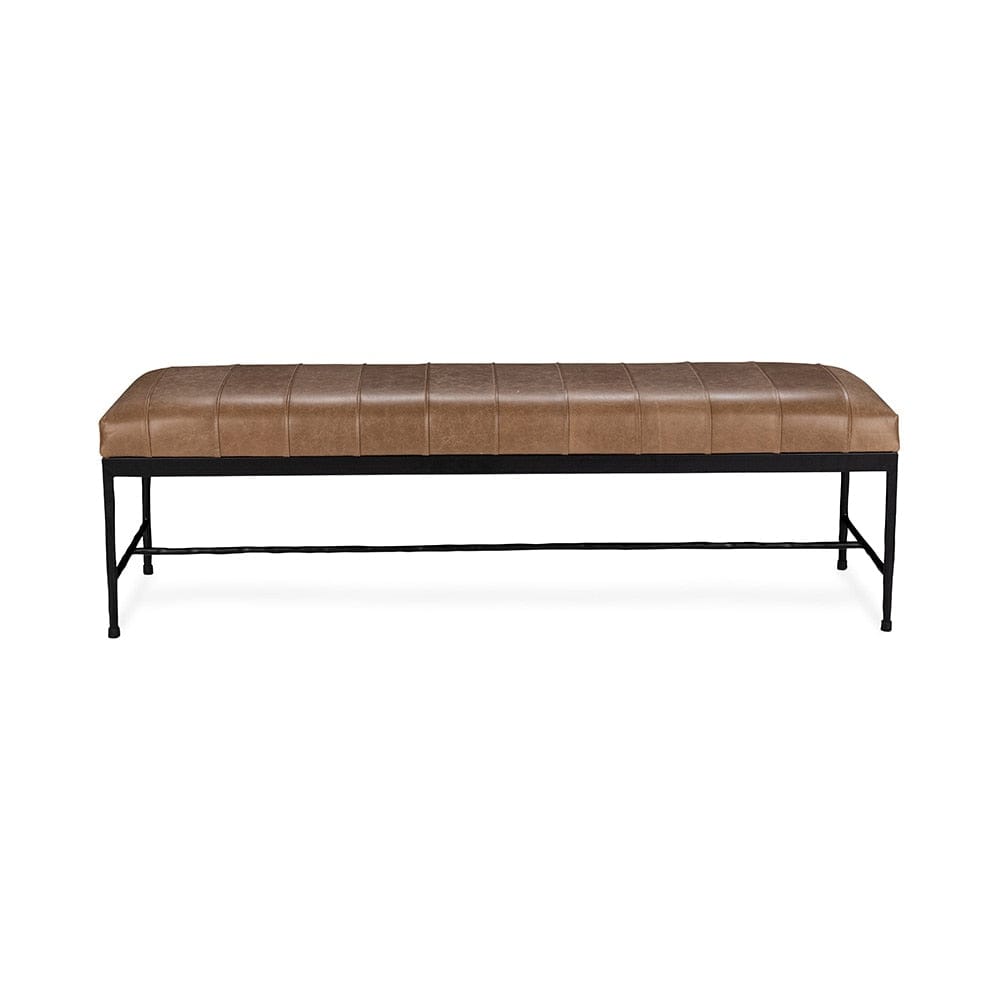 Classic Home  - Madeleine Leather Bench - Taupe - 53002075 veiw 2