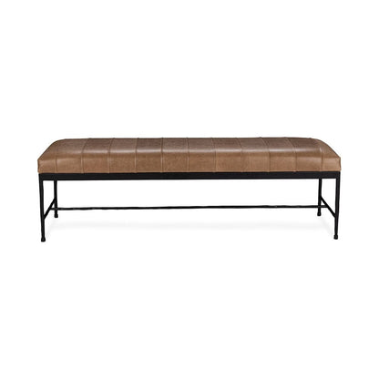 Classic Home  - Madeleine Leather Bench - Taupe - 53002075 veiw 2