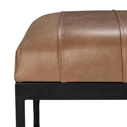 Classic Home  - Madeleine Leather Bench - Taupe - 53002075 veiw 4