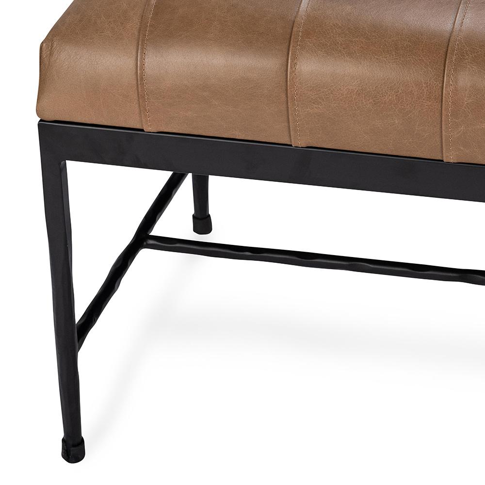 Classic Home  - Madeleine Leather Bench - Taupe - 53002075 veiw 5