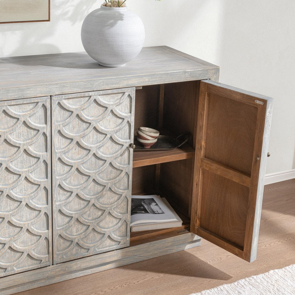 Classic Home - Malibu Reclaimed Pine Sideboard Buffet - Blue Washed - 52004765 view 7