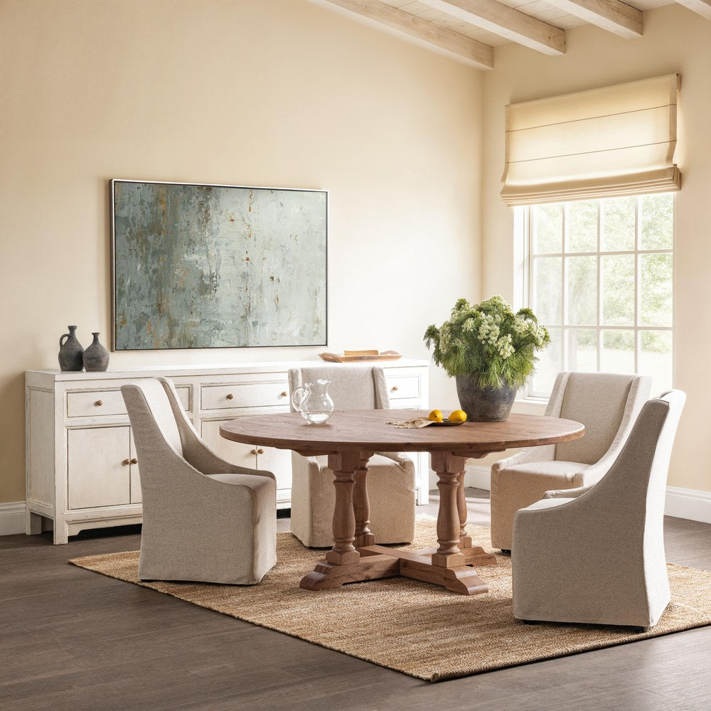Classic Home - Marina Oak Wood Dining Table - Hampton Sand Natural - 51031913 view 5