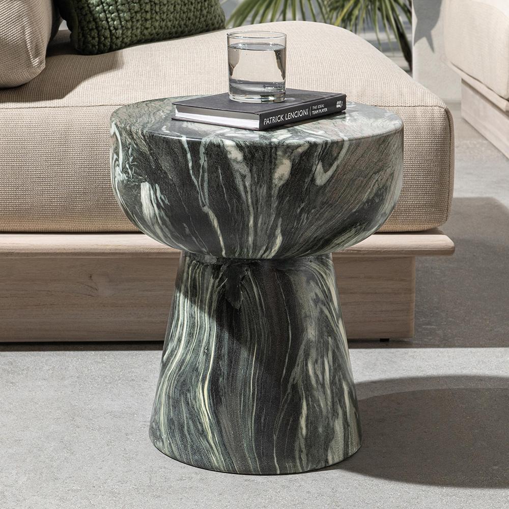 Classic Home  - Merz Outdoor Concrete Stool - Green - 53006311 veiw 7