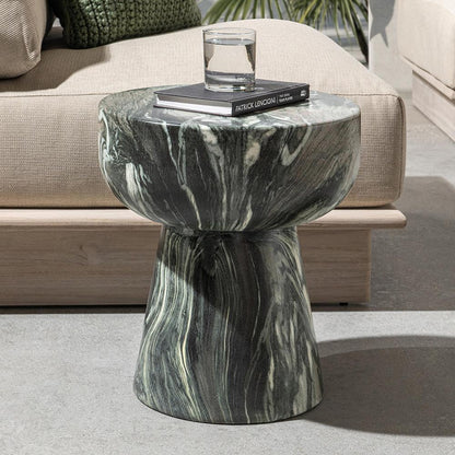 Classic Home  - Merz Outdoor Concrete Stool - Green - 53006311 veiw 7