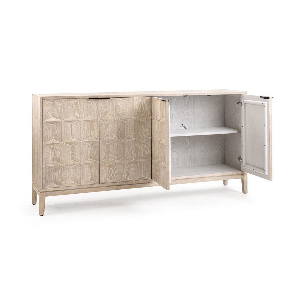 Classic Home - Mira Oak Wood Sideboard Buffet - Soft Ash - 52004671 view 3