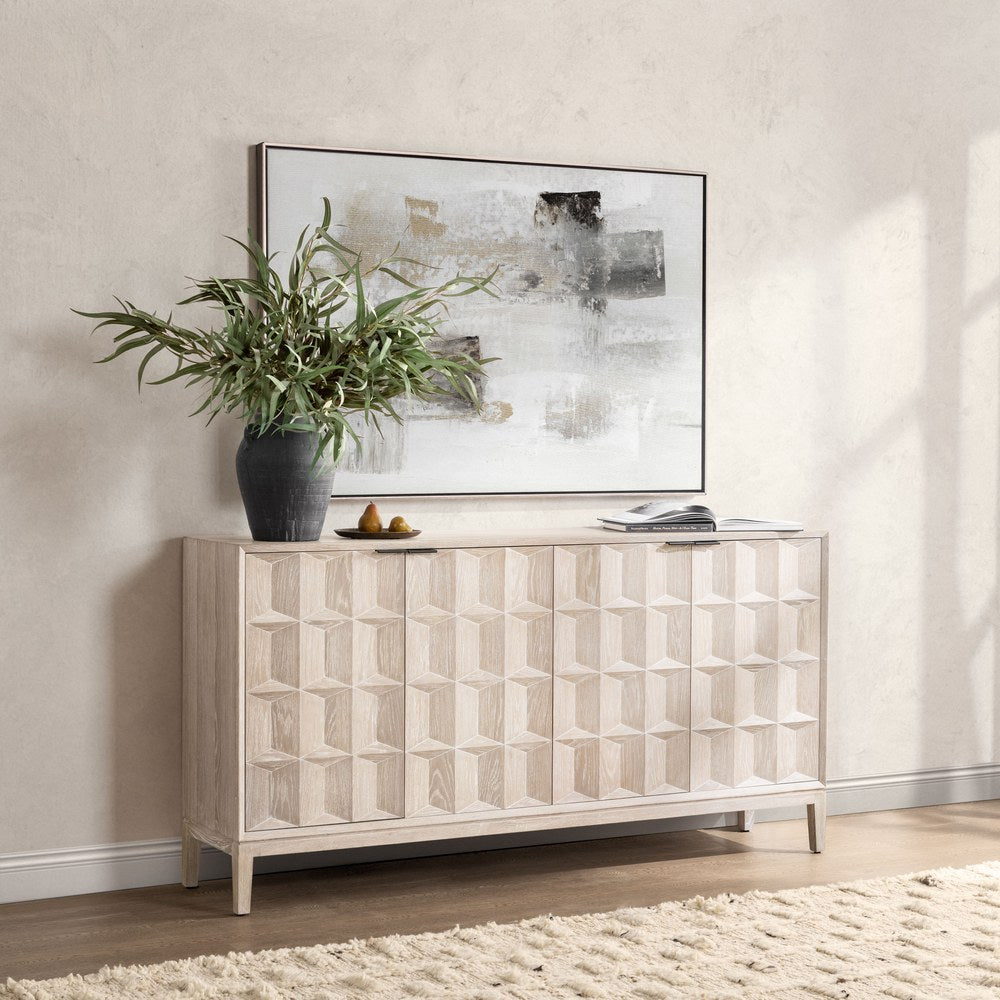 Classic Home - Mira Oak Wood Sideboard Buffet - Soft Ash - 52004671 view 7