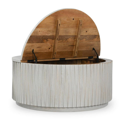 Classic Home - Mrytle Round Wood Coffee Table In Gray - 51011258 veiw 2