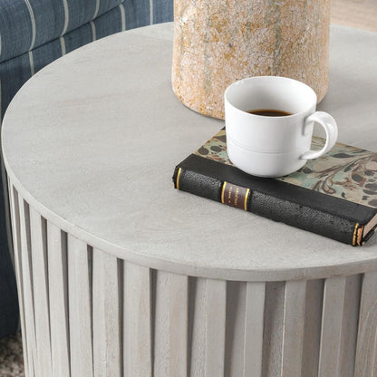 Classic Home - Mrytle Round Wood End Table In Gray - 51011259 veiw 5