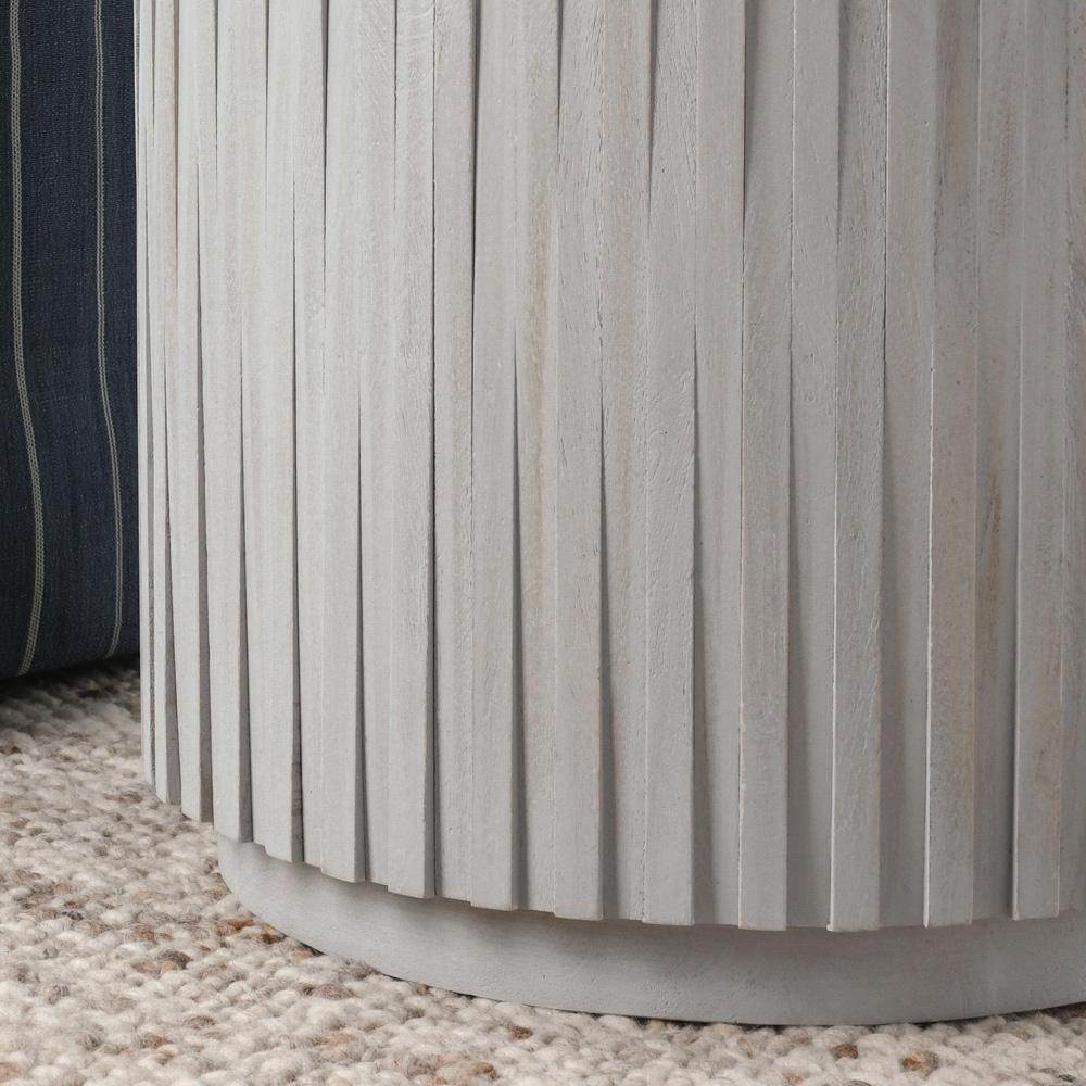 Classic Home - Mrytle Round Wood End Table In Gray - 51011259 veiw 6