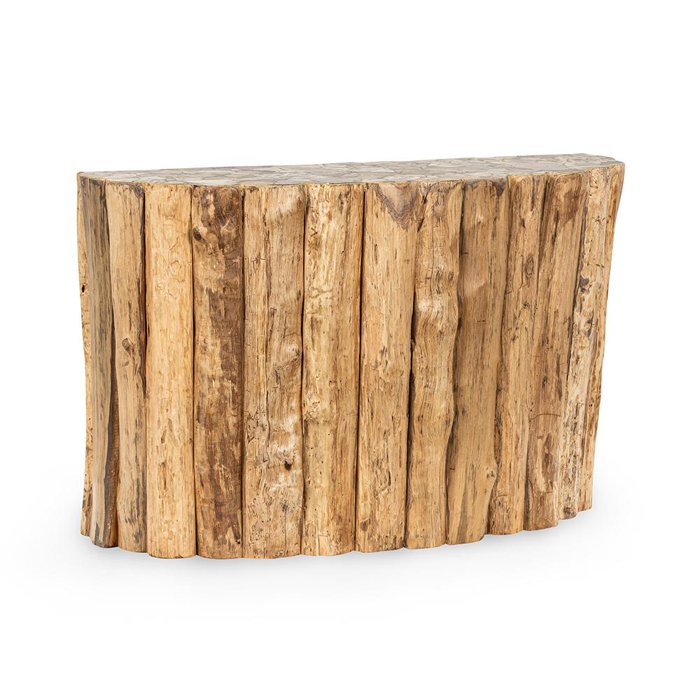 Classic Home  - Norwest Petrified Teak Wood Console Table - Natural  - 51005402 veiw 1