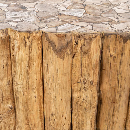 Classic Home  - Norwest Petrified Teak Wood Console Table - Natural  - 51005402 veiw 6