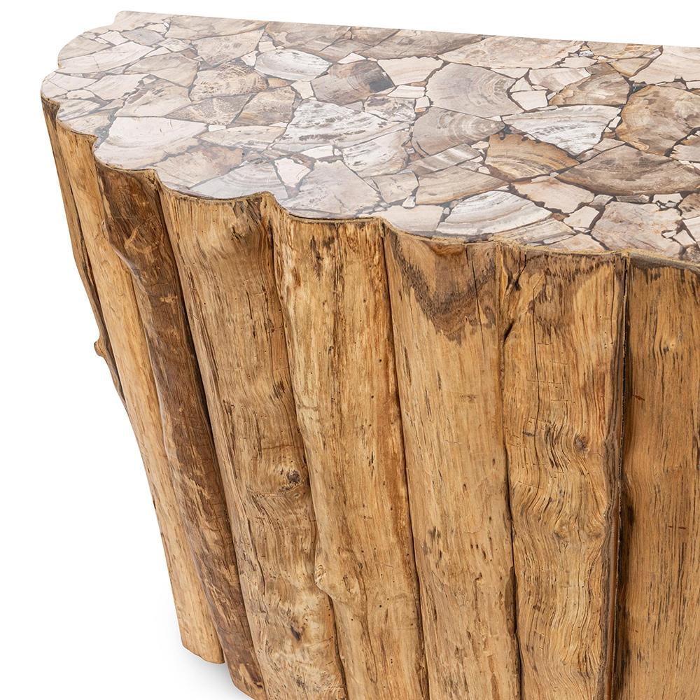 Classic Home  - Norwest Petrified Teak Wood Console Table - Natural  - 51005402 veiw 7