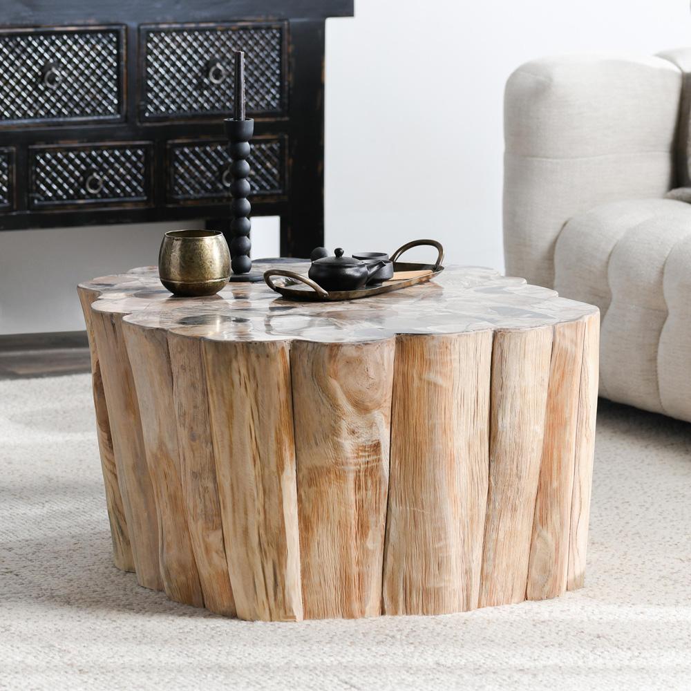 Classic Home - Norwest Teak Wood Coastal Coffee Table In Natural Tone - 51005375 veiw 6