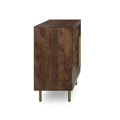 Classic Home - Norwood 2-Door Mango Wood Cabinet In Dark Brown - 52010948 view 4