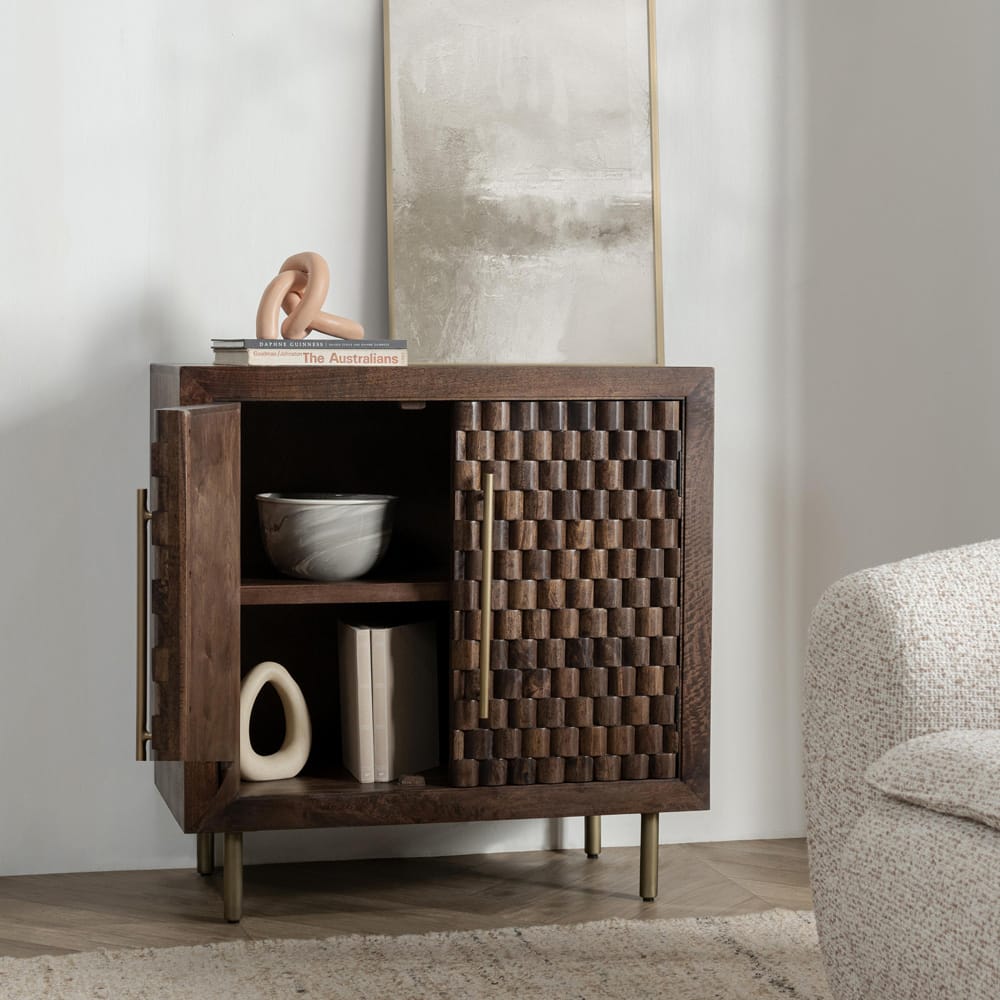 Classic Home - Norwood 2-Door Mango Wood Cabinet In Dark Brown - 52010948 view 9