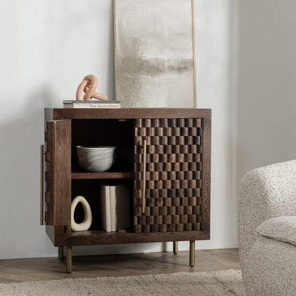 Classic Home - Norwood 2-Door Mango Wood Cabinet In Dark Brown - 52010948 view 9