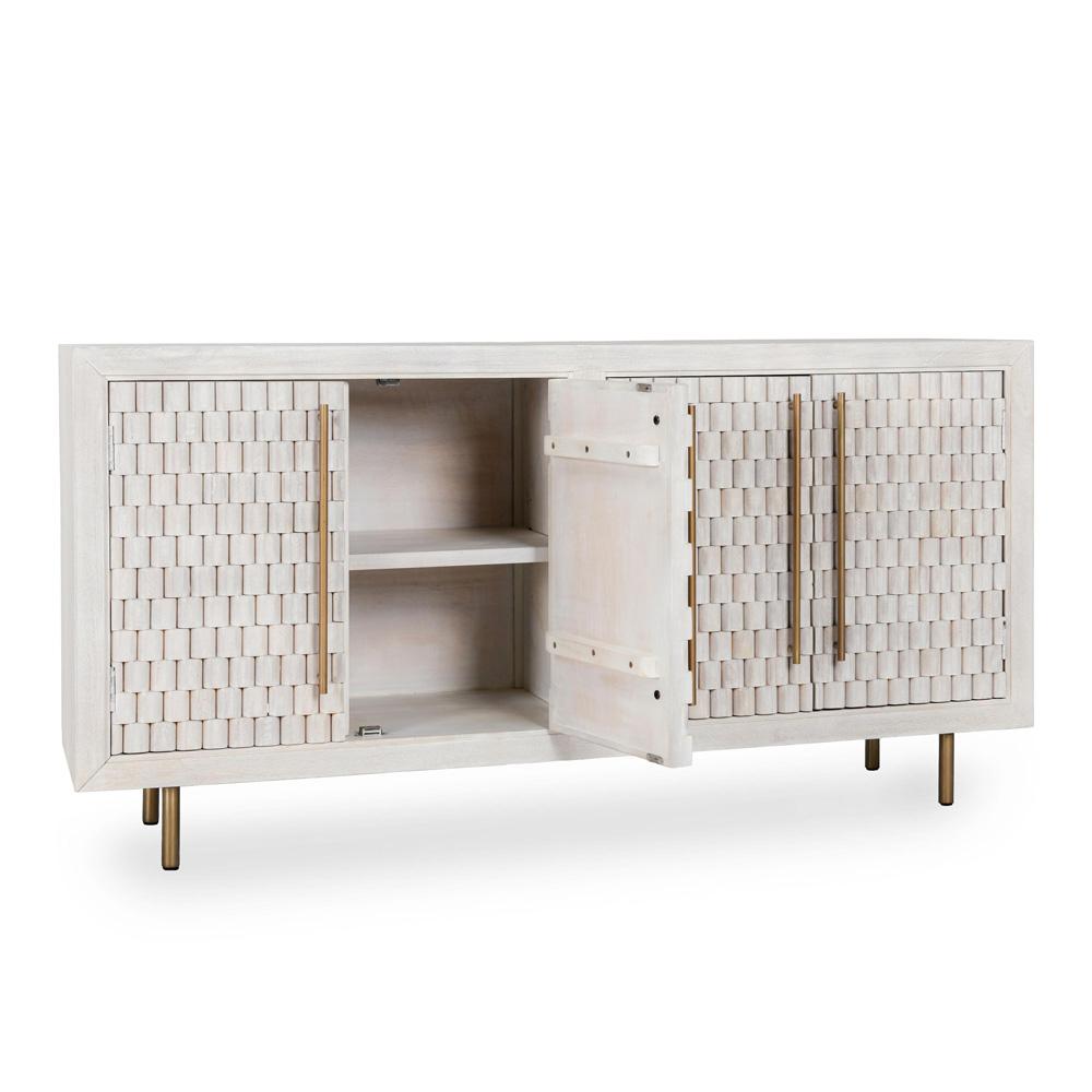 Classic Home - Norwood 4-Door Mango Wood Buffet Sideboard In White Wash - 52010956 veiw 3