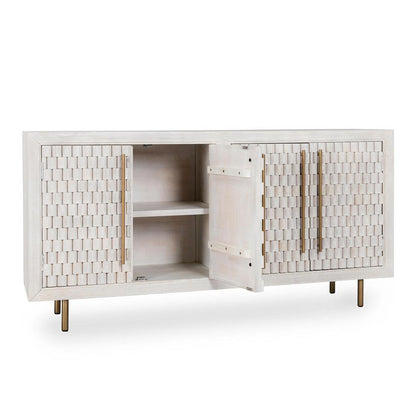 Classic Home - Norwood 4-Door Mango Wood Buffet Sideboard In White Wash - 52010956 veiw 3