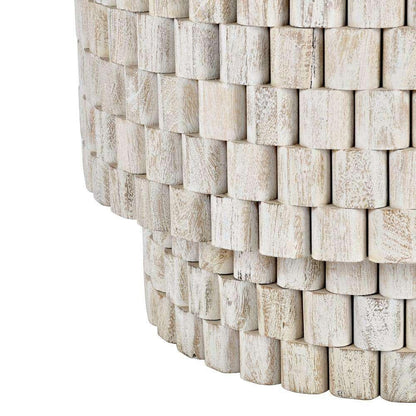 Classic Home - Norwood Mango Wood 25in Round End Table Coastal White - 51011801 veiw 3