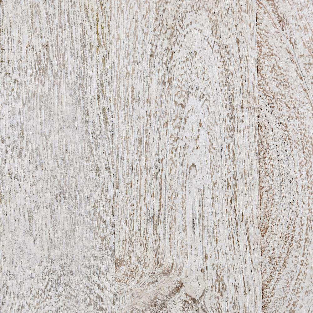 Classic Home - Norwood Mango Wood 25in Round End Table Coastal White - 51011801 veiw 4