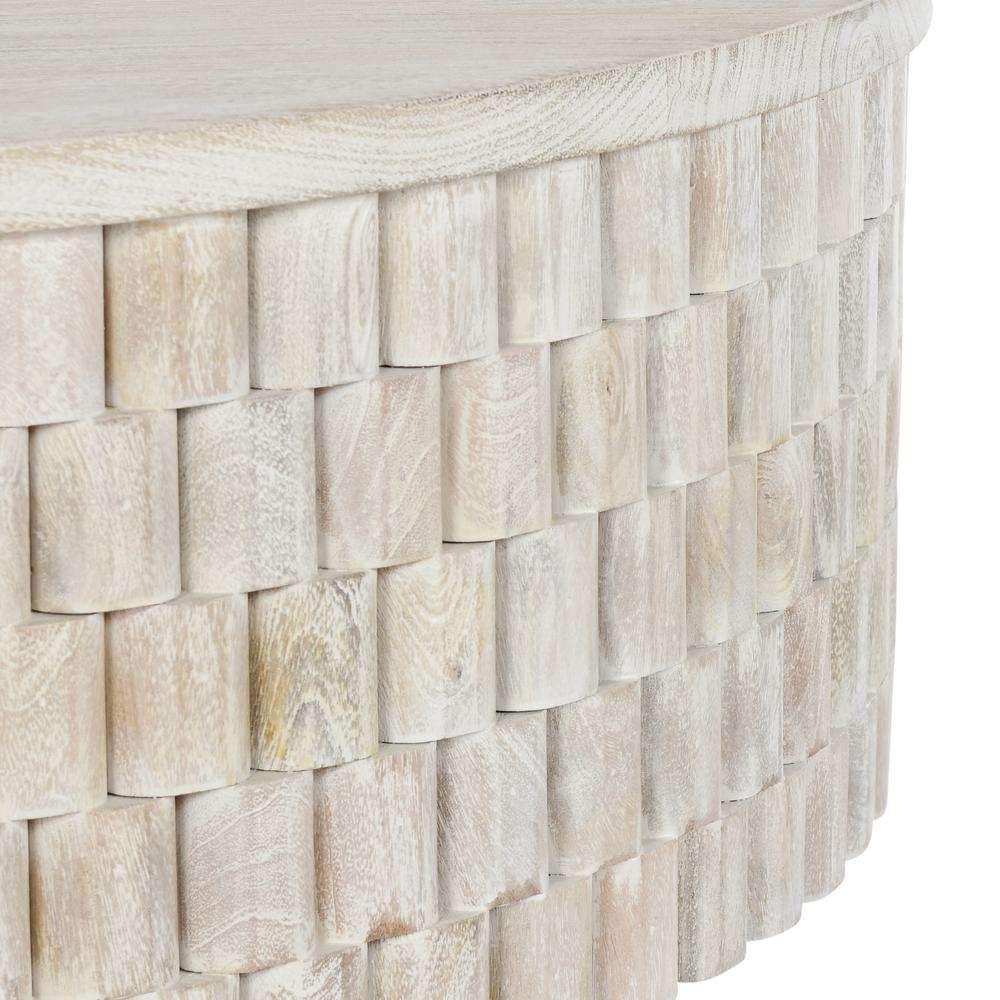 Classic Home - Norwood Mango Wood 40in Round Coffee Table Coastal White - 51011786 veiw 4