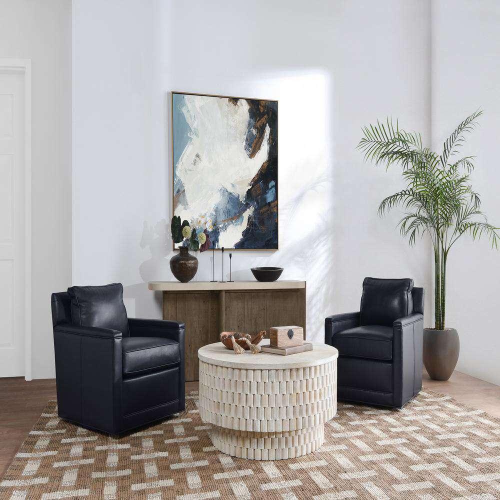 Classic Home - Norwood Mango Wood 40in Round Coffee Table Coastal White - 51011786 veiw 8