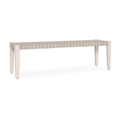 Classic Home - Orlando Oak Wood 62in Bench Milk White/Taupe - 53006058 veiw 1