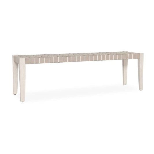 Classic Home - Orlando Oak Wood 62in Bench Milk White/Taupe - 53006058 veiw 1