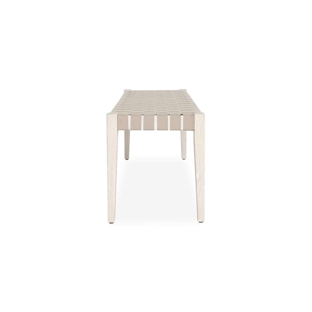 Classic Home - Orlando Oak Wood 62in Bench Milk White/Taupe - 53006058 veiw 3