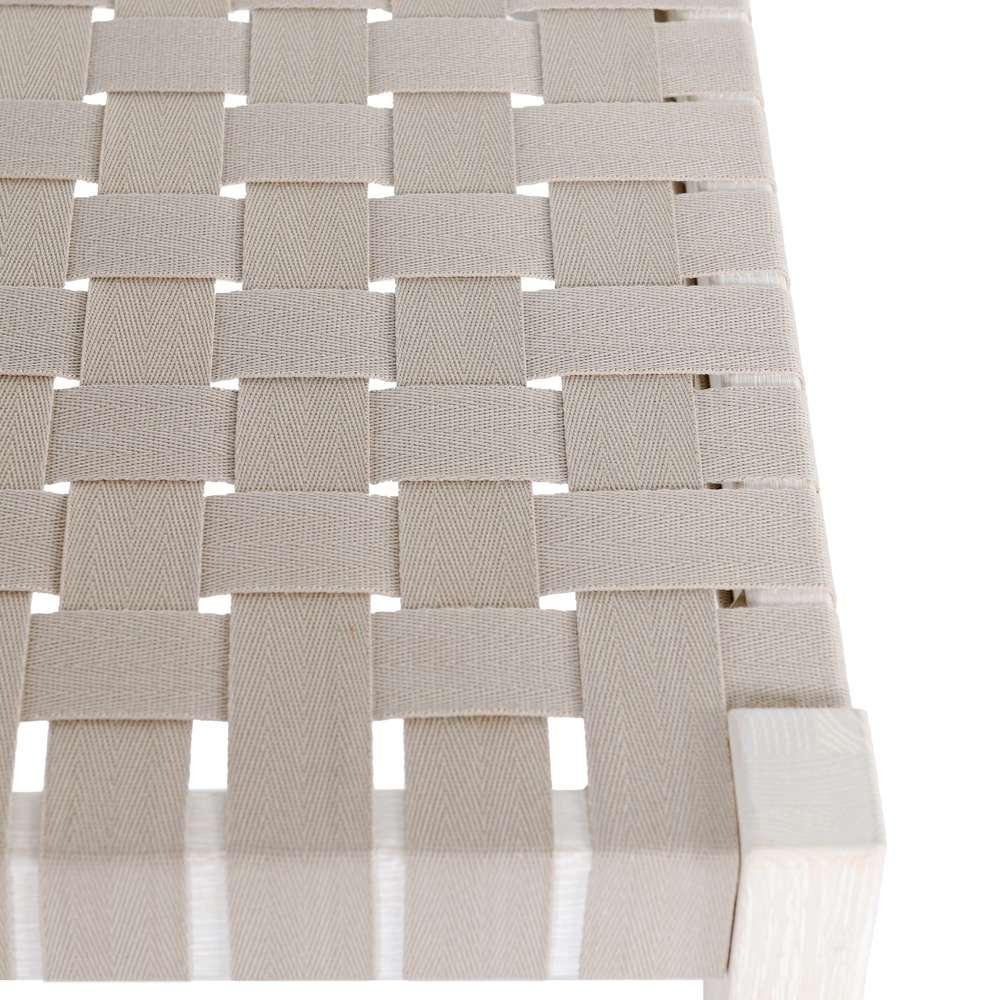 Classic Home - Orlando Oak Wood 62in Bench Milk White/Taupe - 53006058 veiw 5