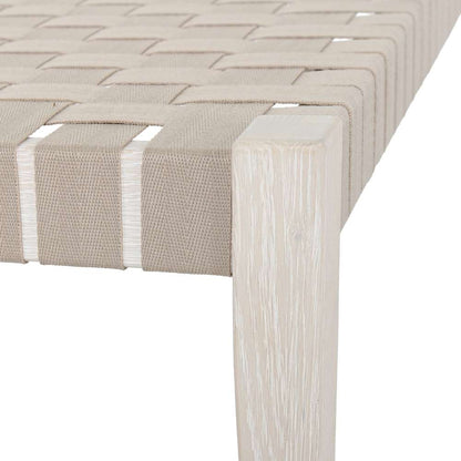 Classic Home - Orlando Oak Wood 62in Bench Milk White/Taupe - 53006058 veiw 6