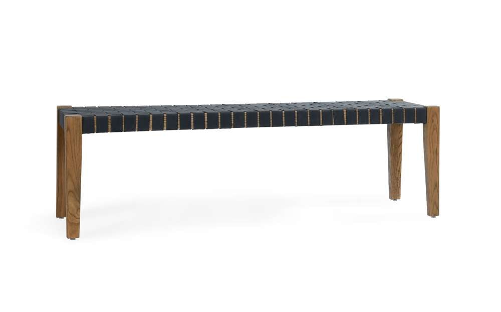 Classic Home - Orlando Oak Wood 62in Bench True Natural/Charcoal - 53006059 veiw 1