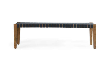 Classic Home - Orlando Oak Wood 62in Bench True Natural/Charcoal - 53006059 veiw 2