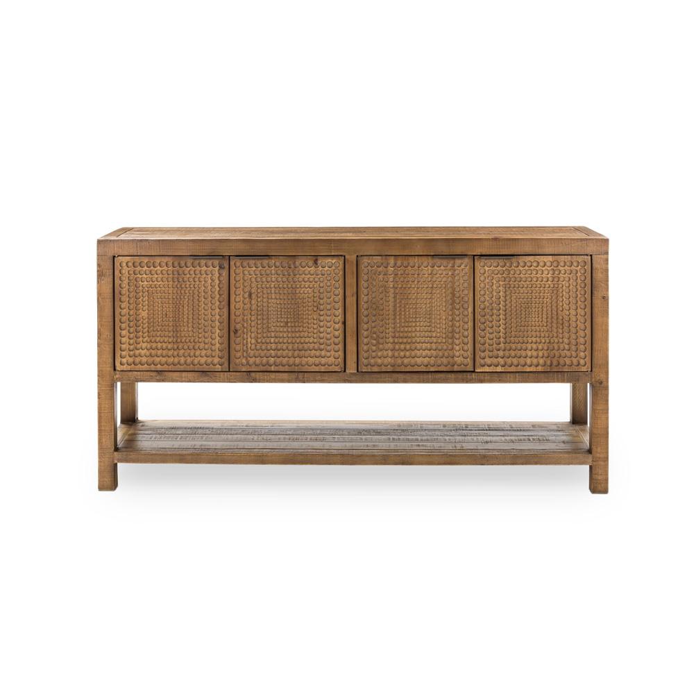 Classic Home Osiris 4-Door Reclaimed Pine Wood Buffet Sideboard