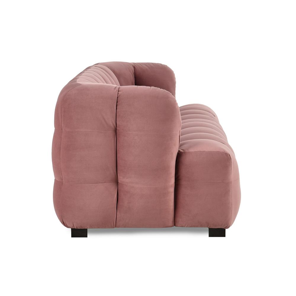 Classic Home Petra 89in Velvet Fabric Blush Tufted Sofa - Thumbnail 3
