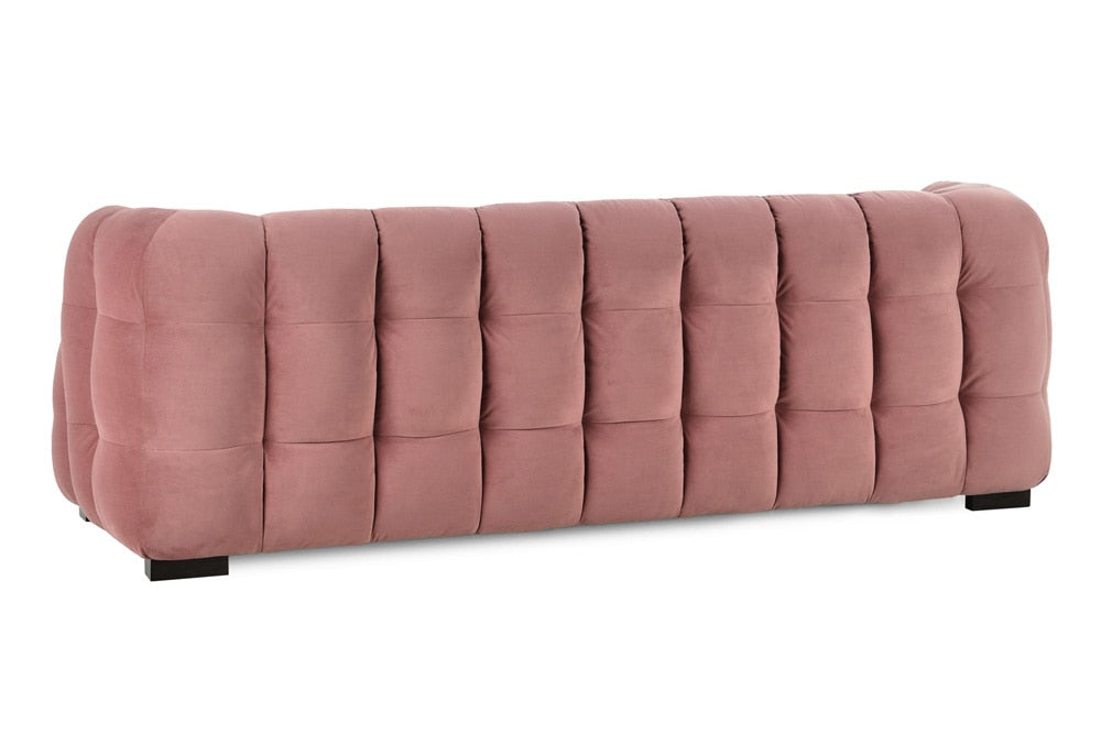 Classic Home Petra 89in Velvet Fabric Blush Tufted Sofa - Thumbnail 5