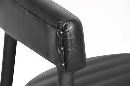 Classic Home - Preston 26in Top Grain Leather Counter Stool Chair In Jet Black - 53001986 veiw 6
