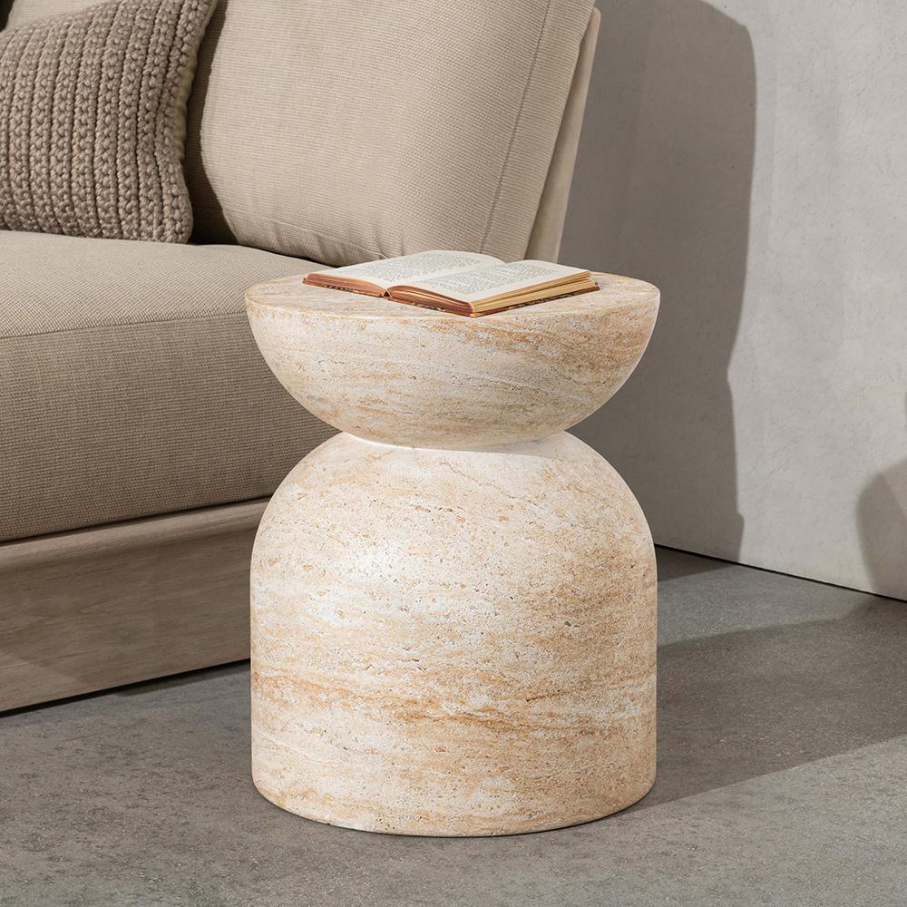 Classic Home  - Ridgewood Concrete Outdoor Stool - Beige - 53006308 veiw 7