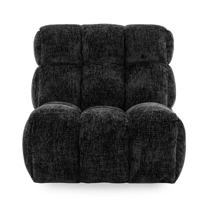 Classic Home  - Roba Upholstered Fabric Swivel Lounge Chair - Black - 53051761 veiw 2