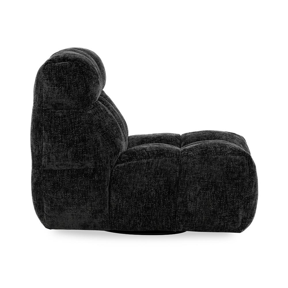 Classic Home  - Roba Upholstered Fabric Swivel Lounge Chair - Black - 53051761 veiw 3