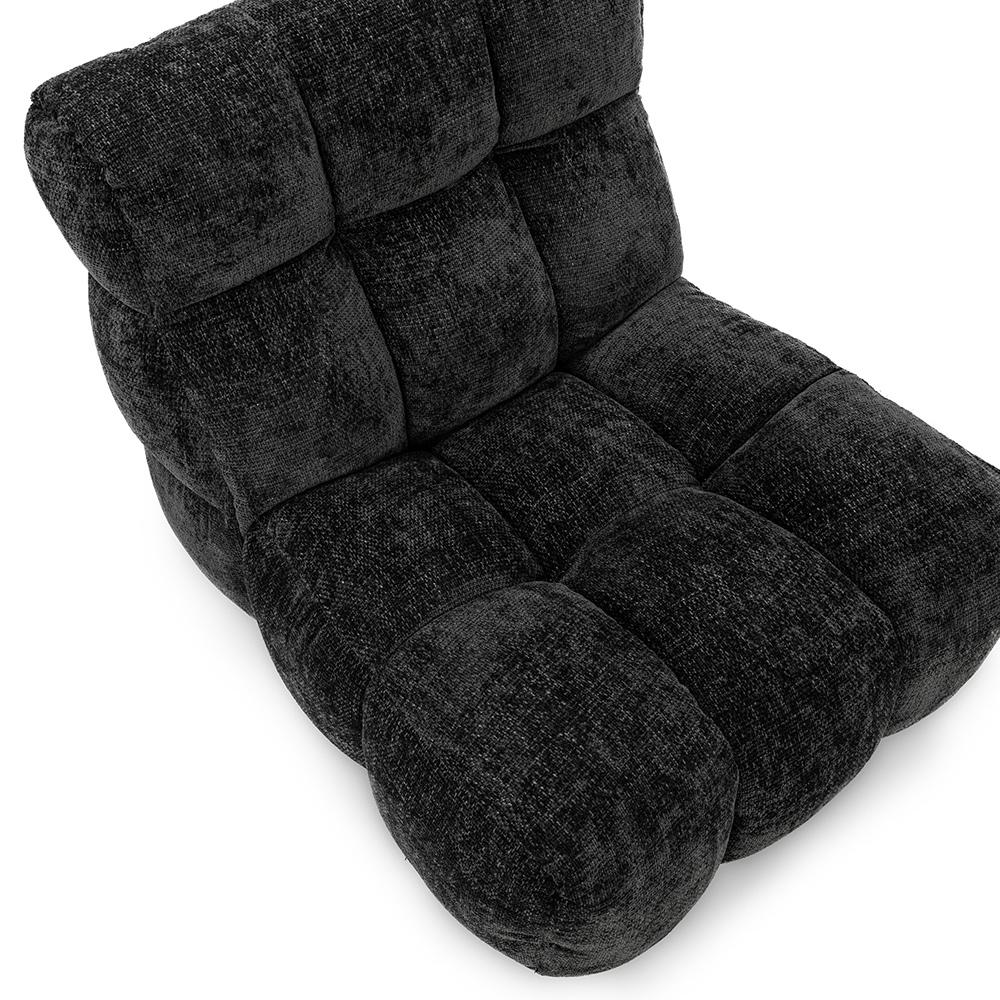 Classic Home  - Roba Upholstered Fabric Swivel Lounge Chair - Black - 53051761 veiw 5