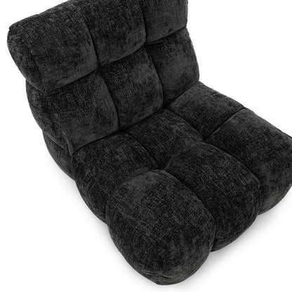 Classic Home  - Roba Upholstered Fabric Swivel Lounge Chair - Black - 53051761 veiw 5