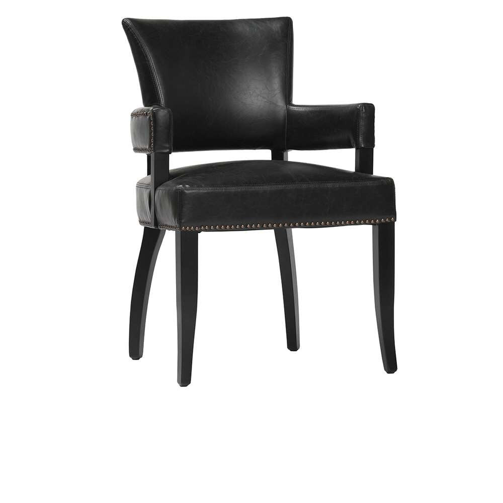 Classic Home Ronan Upholstered Dining Arm Chair Black