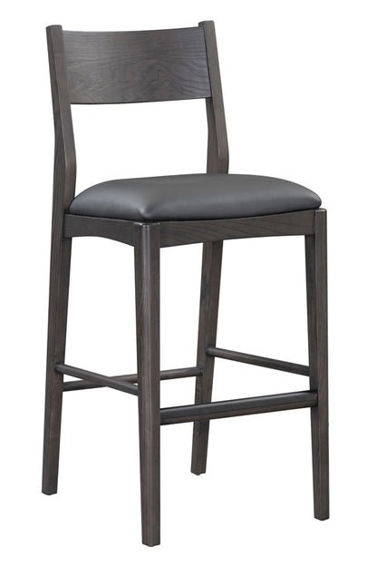 Classic Home - Rooney 30in Top Grain Leather Bar Stool In Black - 53004798 veiw 1