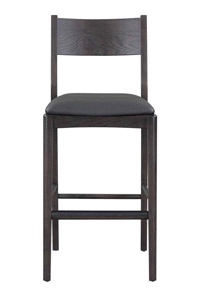 Classic Home - Rooney 30in Top Grain Leather Bar Stool In Black - 53004798 veiw 2