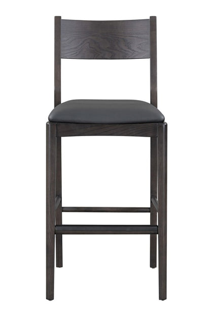 Classic Home - Rooney 30in Top Grain Leather Bar Stool In Black - 53004798 veiw 2
