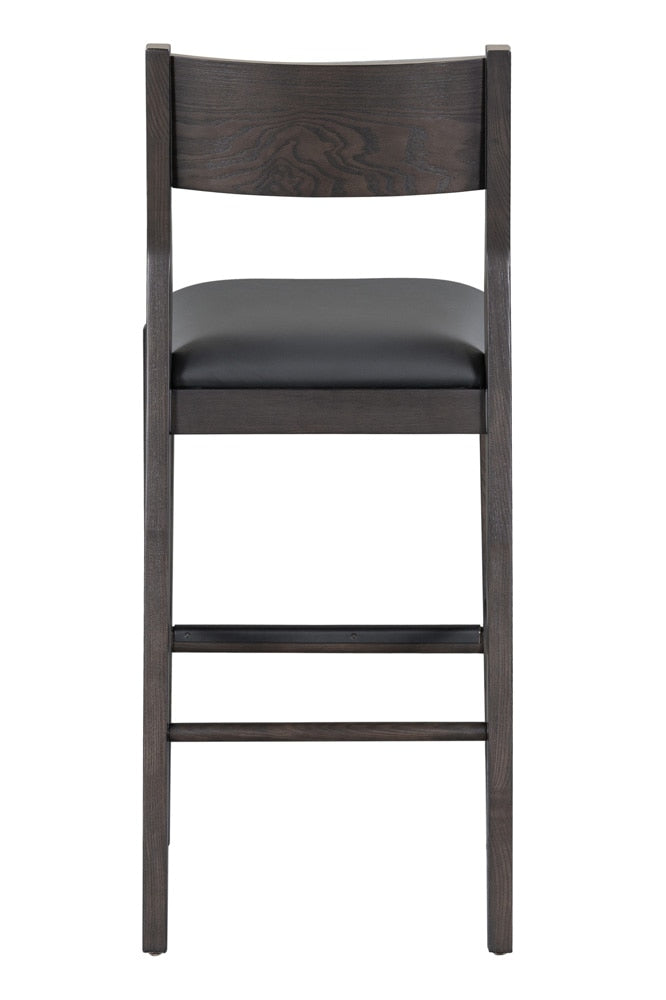 Classic Home - Rooney 30in Top Grain Leather Bar Stool In Black - 53004798 veiw 4