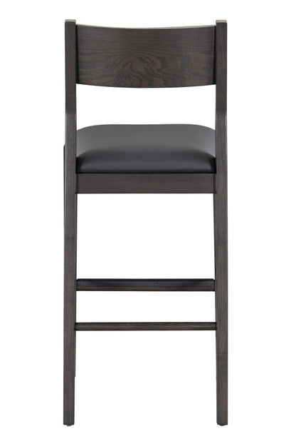 Classic Home - Rooney 30in Top Grain Leather Bar Stool In Black - 53004798 veiw 4